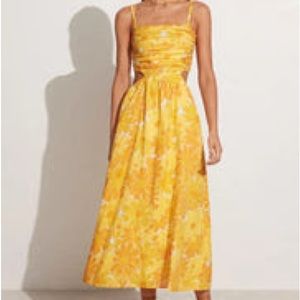 NWT Faithfull the Brand Jamaica Midi Dress Canaria Floral Marigold